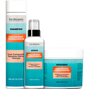 For Beauty Hialuronic Preenchedor - Kit Harmonização Capilar Trio (3 Produtos)