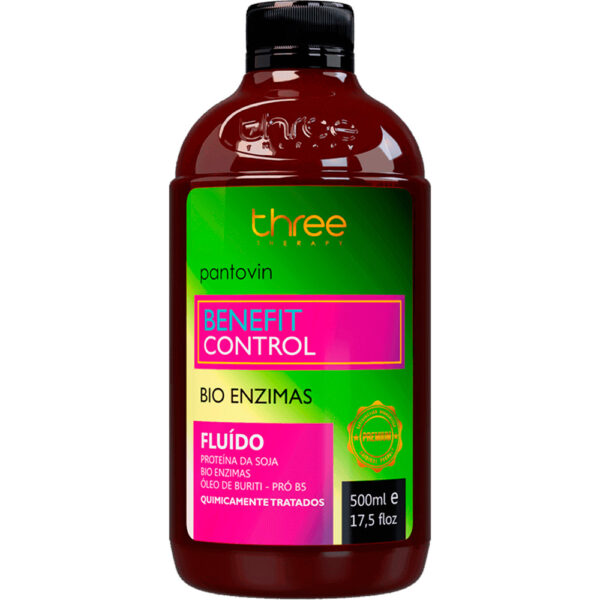 Three Therapy Pantovin Benefit Control - Fluído SOS Pós Química Bio Enzimas 500ml