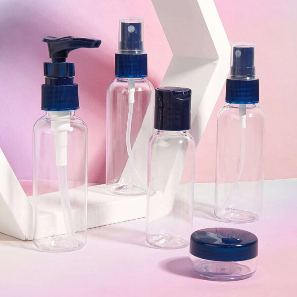 Nobrand - Kit Viagem Frascos Diversos Cristal com Azul (5 Peças) - Imagem 2