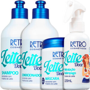 Retrô Leite Doce - Kit Hidratante Proteína do Leite Completo (4 Produtos)