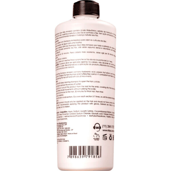Felps Omega Zero XBTX - Shampoo Alisante Amazon Sem Formol 500ml - Imagem 2