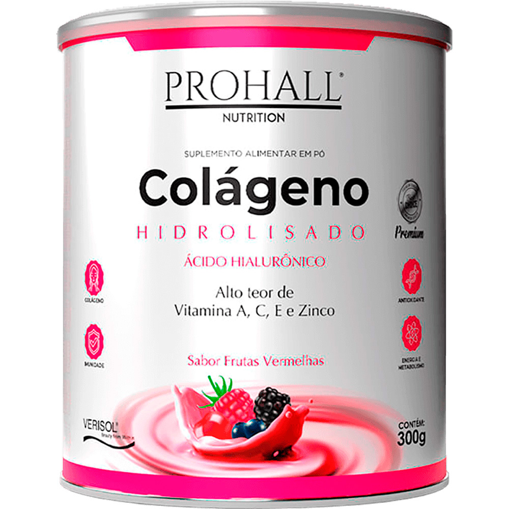 Prohall Colágeno Hidrolisado Verisol - Suplemento em Pó Cabelos Pele Unhas 300g