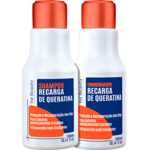 For Beauty Recarga de Queratina - Kit Pós Química com Colágeno Duo (2 Produtos)