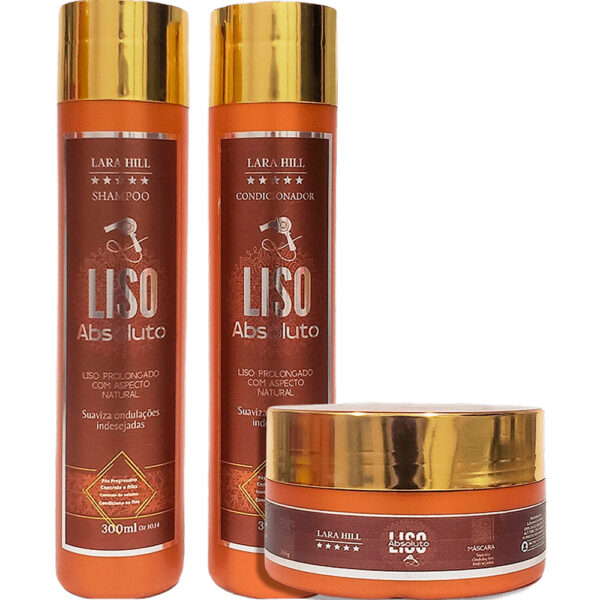 Lara Hill Liso Absoluto - Kit Pós Progressiva Liso Natural Trio (3 Produtos)