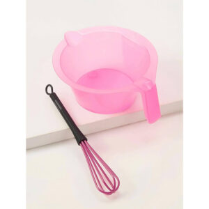 Nobrand - Kit Cumbuca e Fouet Misturador Aplicação de Cremes Rosa (2 Produtos)