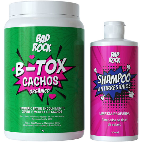 Bad Rock B-Tox Cachos - Kit Botox Orgânico Antiencolhimento Kilo (2 Produtos)