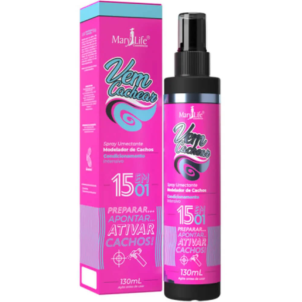 Mary Life Vem Cachear - Spray Umectante Modelador de Cachos 130ml - Imagem 3