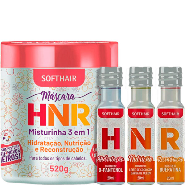 Soft Hair Misturinha HNR - Kit Cronograma Capilar Máscara e Boosters (4 Produtos)