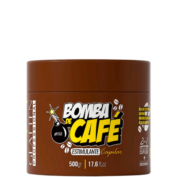 Glatten Bomba de Café - Máscara Estimulante Capilar Explosão de Crescimento 500g