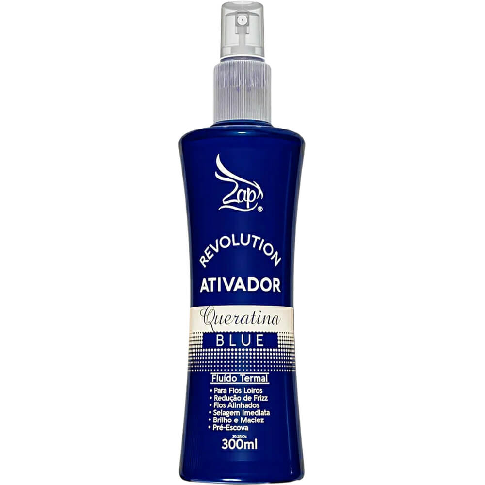 Zap Revolution - Fluido Ativador de Queratina Blue Pré Escova Fios Loiros 300ml