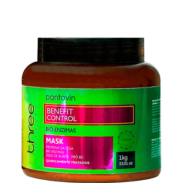 Three Therapy Pantovin Benefit Control - Máscara Pós Química Bio Enzimas 1kg