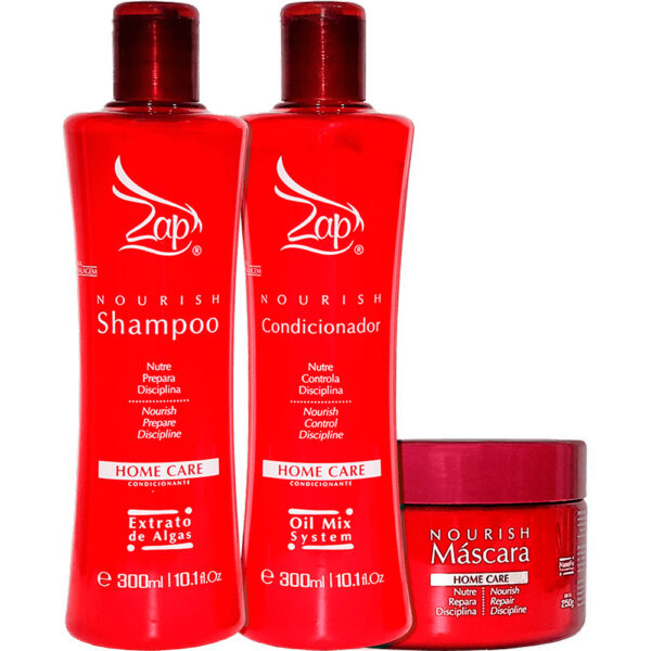 Zap Nourish - Kit Home Care Pós-Progressiva Trio (3 Produtos)