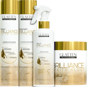Glatten Brilliance - Kit Cronograma Capilar Efeito Gloss Completo (4 Produtos)