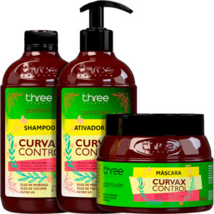 Three Therapy Pantovin Curvax Control - Kit para Cabelos Cacheados Trio (3 Produtos)