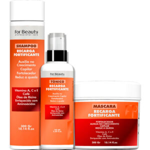 For Beauty Recarga Fortificante - Kit Antiqueda Crescimento Acelerado Trio (3 Produtos)