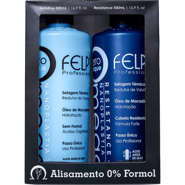 Felps Omega Zero Nanoplastia - Kit Escova Progressiva Unique Alisamento Sem Formol (2 Produtos)