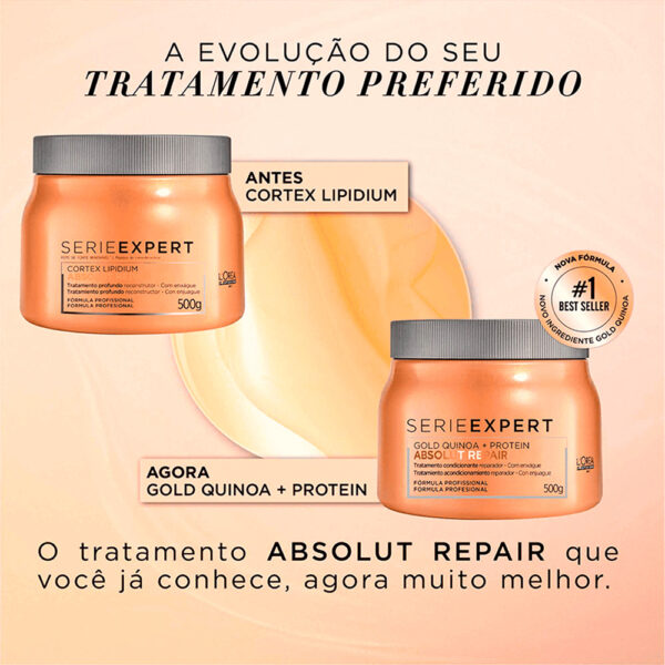 L'Oréal Professionnel Absolut Repair Gold Quinoa + Protein - Máscara de Reconstrução Fracionada 125g - Imagem 3