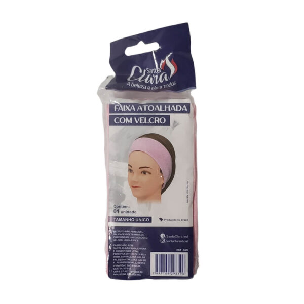 Santa Clara - Faixa para Cabelo Atoalhada com Velcro Rosa - Imagem 3