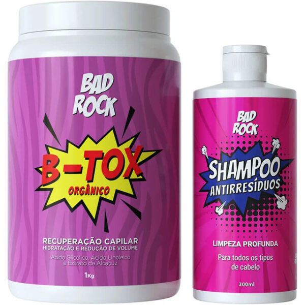 Bad Rock B-Tox - Kit Botox Orgânico Redutor Antifrizz Kilo (2 Produtos)