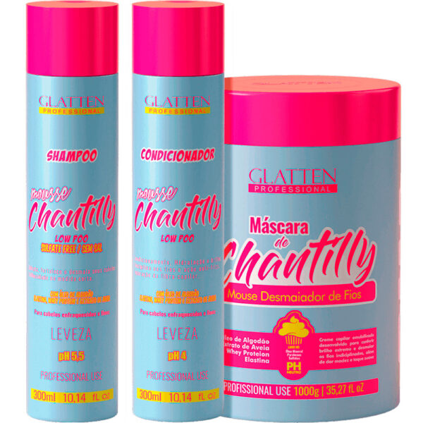 Glatten Chantilly - Kit Desmaia Cabelo Duo (3 Produtos)