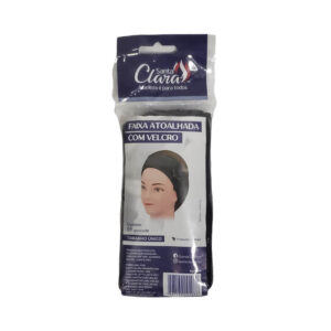 Santa Clara - Faixa para Cabelo Atoalhada com Velcro Preta