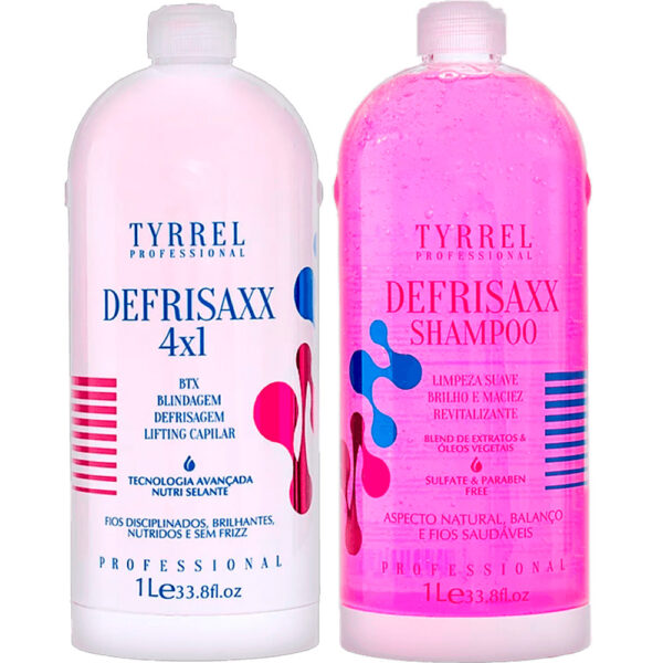 Tyrrel Defrisaxx - Tratamento 4x1 Btox Blindagem Defrisagem e Lifting Capilar 2x 1L