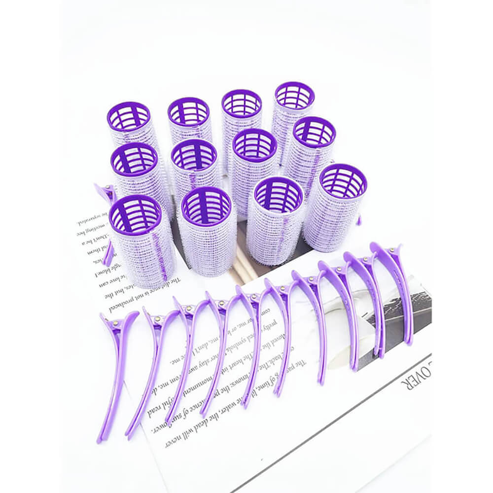 Nobrand - Kit Bobes de Cabelo com Velcro e Grampo Lilás (12 Peças) - Imagem 2