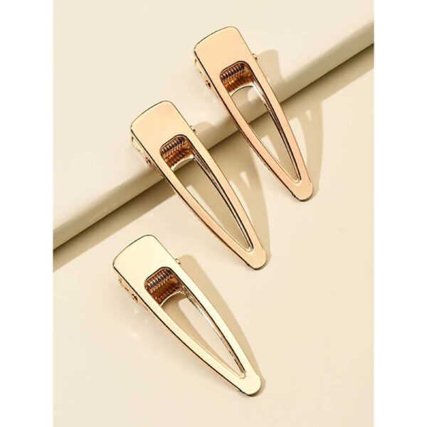 Nobrand - Kit Grampos de Cabelo Gota de Água Dourado (3 Peças) - Imagem 3
