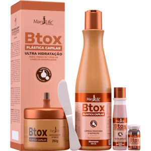 Mary Life Btox Plástica Capilar - Kit Ultra Hidratação Cabelos Danificados (4 Produtos)