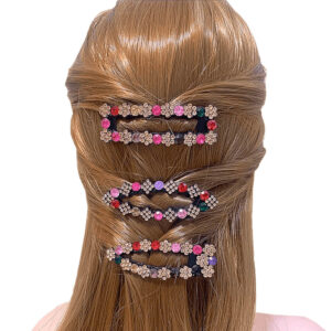 Nobrand - Kit Grampos de Cabelo Strass Multicor (3 Peças)