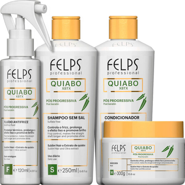 Felps XBTX Quiabo - Kit Pós Progressiva Completo (4 Produtos)