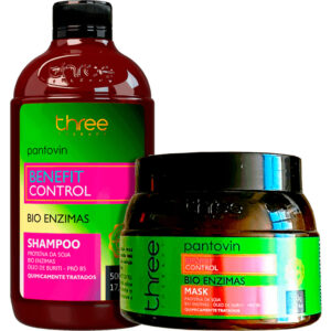 Three Therapy Pantovin Benefit Control - Kit Pós Química Bio Enzimas Duo (2 Produtos)