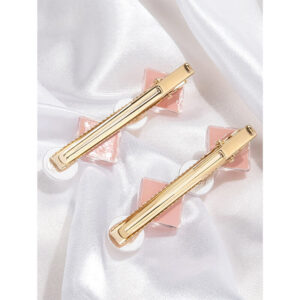 Nobrand - Kit Grampos de Cabelo Pérola Artificial Rosa e Branco (2 Peças)