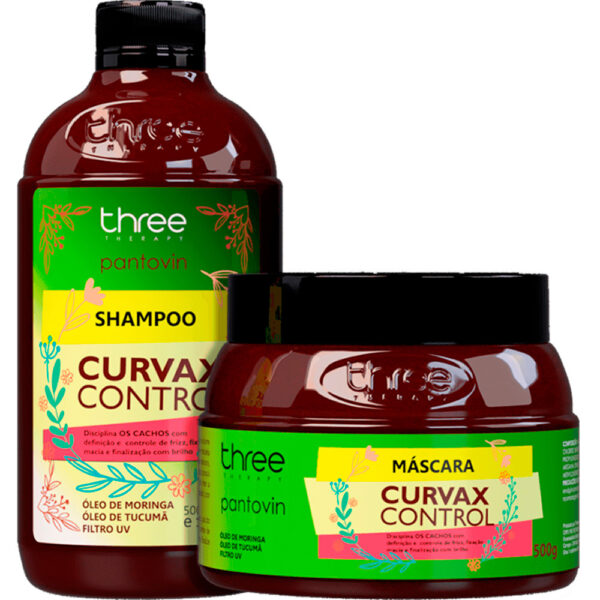 Three Therapy Pantovin Curvax Control - Kit Cabelos Cacheados Duo (2 Produtos)