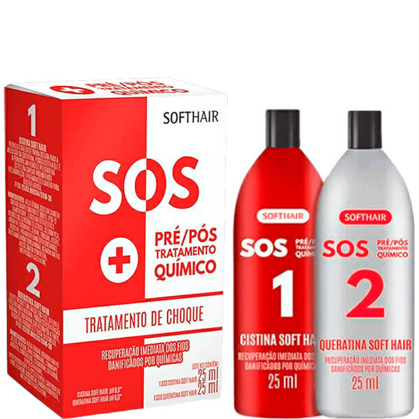 Soft Hair SOS - Kit Tratamento de Choque Pré e Pós Química (2 Produtos)