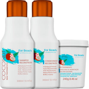 For Beauty Coconut Max Tratamento - Kit Hidratação Reconstrutora (3 Produtos)