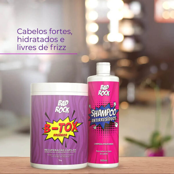 Bad Rock B-Tox - Kit Botox Orgânico Redutor Antifrizz Kilo (2 Produtos) - Imagem 5