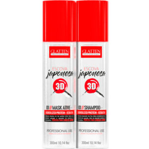 Glatten Japonesa - Escova Inteligente 3D Queratina Hidrolisada 2x 300ml