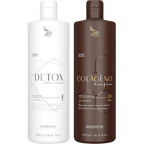 Zap Colágeno dos Fios - Kit Escova Progressiva Collagenoplastia 2x 500ml