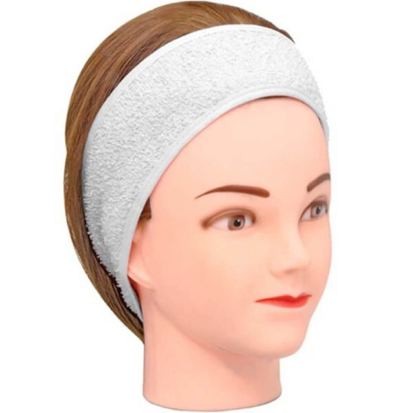 Santa Clara - Faixa para Cabelo Atoalhada com Velcro Branca